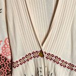Sahalie Boutique 1 Button Embroidered Floral Cardigan Sweater Cream Women Small Pink Photo 7