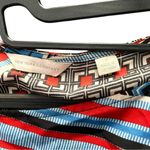 New York And Company Asymmetrical Red and White Blouse Photo 1