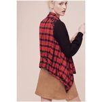 Elevenses ANTHROPOLOGIE  Roxanne Vest in Red Plaid Waterfall Size M Photo 2