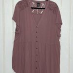 Torrid Emma Babydoll Crepe With Lace Trim Top 499 Photo 3