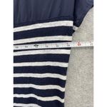 Andrea Jovine AJ Adrea Jovine Women's Blouse Blue Striped Size Small Short Sleeve Linen Photo 5