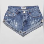 One Teaspoon Denim Bandit Shorts relaxed fit long rise twisted cuff hem Photo 3