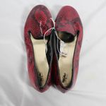 NWT Mossimo Burgundy & Black Snakeskin Loafer Flats Women's Size 8 1/2 Red Photo 1