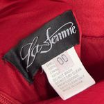 La Femme  Ruched Jersey Trumpet Gown in Deep Red Size US 00 Photo 4