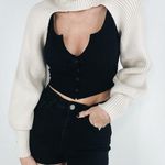 ZARA NWT Cream Turtleneck Sleeve Scarf Sweater Size Medium Photo 1