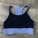 Athleta  | Cross Train Bikini Top Zip Back Periwinkle & Navy Blue Women’s Size M Photo 3
