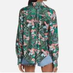 Free People Sage Floral Print Long Sleeve Shirt Blouse Top Boho Size XS Women's Photo 6