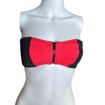 Victoria's Secret Victoria’s Secret medium The Zip Surf Bandeau bikini Top pink black Colorblock Photo 1