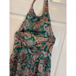 VICI Halter Dress Paisley Print Sleeveless Casual Mini Dress Green Large Photo 1