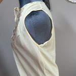 Vintage Pale Yellow Floral Embroidered Long Nylon Nightgown lingerie Small Tie Photo 3