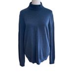 Brooks Brothers  346 Heather Navy Blue Merino Wool Mockneck Sweater Size Large Photo 9