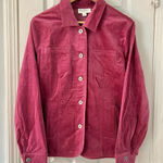 Vintage Norm Thompson Velour Button Up Jacket Purple Women’s‎ Large NWOT Pockets Photo 0