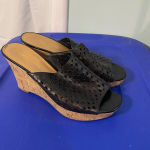 Franco Sarto , Black laser cut wedges size 9.5M Photo 0