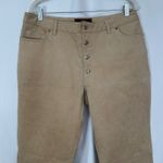 Route 66 Vintage  Genuine Leather Suede Flare Leg Button Fly‎ Pants Women Size 16 Photo 2
