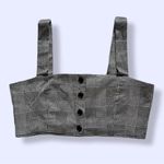 Reformation Plaid/Herringbone Crop Top – Black & White Photo 1