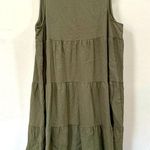 comfortable light weight sleeveless summer dress. Olive color. Green Size XXL Photo 0