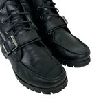 Ralph Lauren Lauren Zera Leather Lace Up Ankle Boots Black Buckle Womens Size 7B Photo 10