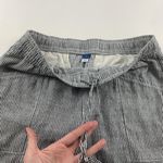 Old Navy Blue Striped Linen Blend High Rise Pull On Ankle Pant L Photo 2