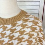 Ava & Viv  Houndstooth Crewneck Pullover Sweater Tan White 1X Photo 5