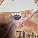 VTG Harley Davidson R.K Stratman Women's‎ M Orange Yellow Tie Back T Shirt Size M Photo 1