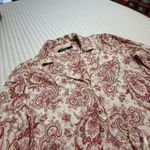 Ralph Lauren Lauren  PJ Pajama Set Shirt & Pants Cream Red Pink Paisley M Medium Photo 13