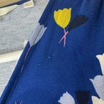 Boden Floral Jersey Surplice Top in blue with white and yellow accents size 6 Photo 6