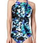 Speedo  High Neck Multicolor Keyhole Halter Swimsuit Size Med NWT #2479 Photo 0