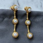 Julie Vos Gold and Pearl Linear Earrings Photo 6