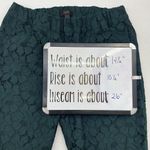J.Crew Size 4 Dark Pants Hunter Green Lace Pull On High Waist Straight Holiday Photo 10