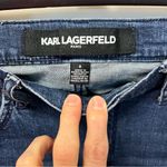 Karl Lagerfeld LIKE NEW Blue Fringe Crop Jeans Size 8 Photo 4