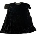 Lou & grey  Black Velvet Dress Crew Neck Short Sleeve A-Line Size M‎ Photo 0