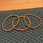 BaubleBar  Disney Minnie Mouse Mickey Mouse Gold Bead Stretch Bracelet Set of 3 Photo 0