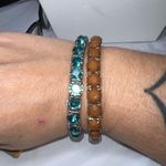 Set of Two Fall Color‎ Sparkle Set Stretch Jewel Bracelets Blue Photo 0