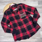 Curations bohemian beaded embroidered flannel‎ shirt Size M Photo 0