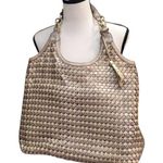 Cole Haan Genevieve Woven Leather RARE Diamond Weave Tote Hand Bag Purse Photo 2