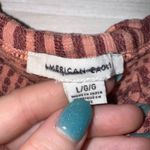 American Eagle Women's Size Large Red Long Sleeve Square Neck Stripe Top Photo 4