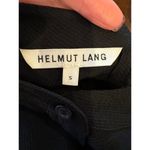 Helmut Lang Shirt Women Small Black Jacquard Split Back Knot Button Front Top Photo 8