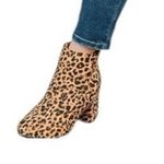 Bar III Women’s Booties Gatlin Block Heel Ankle Leopard Print Fabric Upper 5.5M Photo 2