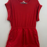 Anthropologie  Daily Practice Red Ribbed Cinchable Mini Dress size M medium Photo 0