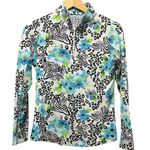 IBKUL Eva Polo Zip Top Peri Long Sleeve Golf Shirt Womens UPF 50 size XS Blue Photo 2