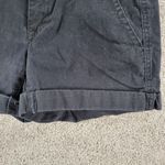 Aeropostale Womens Midi Twill Shorts 0 Black Stretch Back Flap Pockets Cuffed Photo 5