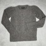 Something Navy  Cable Knit Sweater Womens Small Gray Puff Sleeve Multicolor Wool Photo 0
