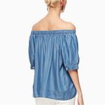 Kate Spade BLUE CHAMBRAY OFF THE SHOULDER TOP M Photo 1