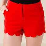 Francesca's Red Scalloped Shorts Photo 0