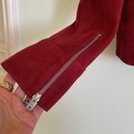 IRO Tatiana Red Suede Leather Jacket Silver Zippers Buckle Belt Fall Size 8 (40) Photo 8