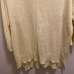 Eileen Fisher  Yellow 3/4 Sleeve Slub Knit V-Neck Linen/Cotton Blend Sweater Photo 6