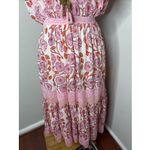 Alicia Bell Phoebe Silk Cotton Midi Dress in Pink‎ Large L Pink Photo 6