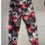 Balance Collection Floral Yoga Capri Pants No Size Exercise Running Gym Athlete Blue Photo 0