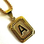 Gold tone A monogram pendant necklace Photo 1