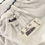 Madewell  Embroidered Deep V Neck Midi Dress Bandana Boho White Navy Large NWT Photo 12